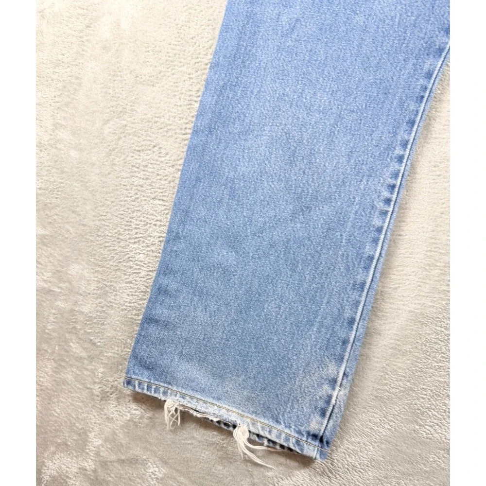 Vtg Levis 517 Boot Cut Jeans 38x30 Light Wash USA Made Distressed